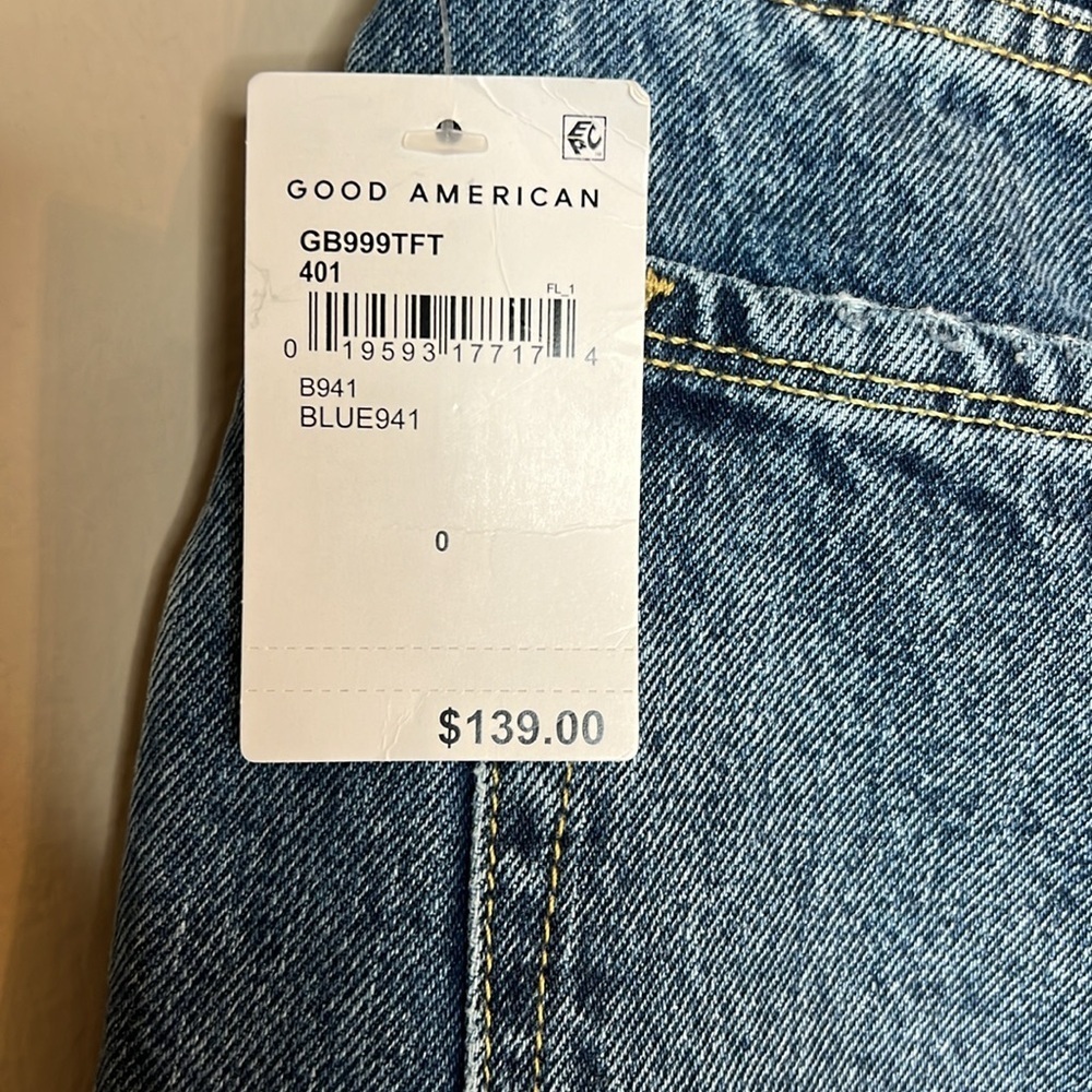 Good American Good Boy Vintage Curvy Jean side slit blue 941 NWT - Picture 6 of 7
